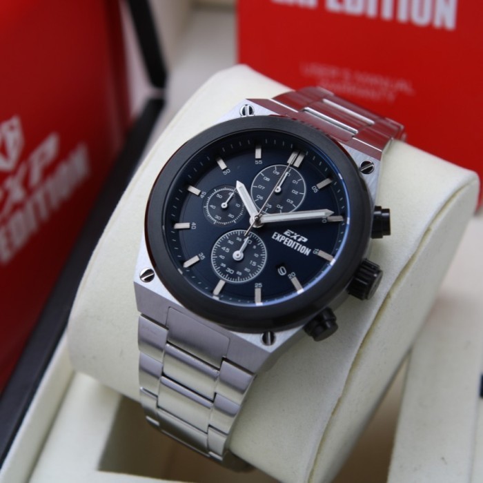 ✅Original Jam Tangan Expedition Pria Exp 6850 / E6850 Original - Silver Blue Terbaru