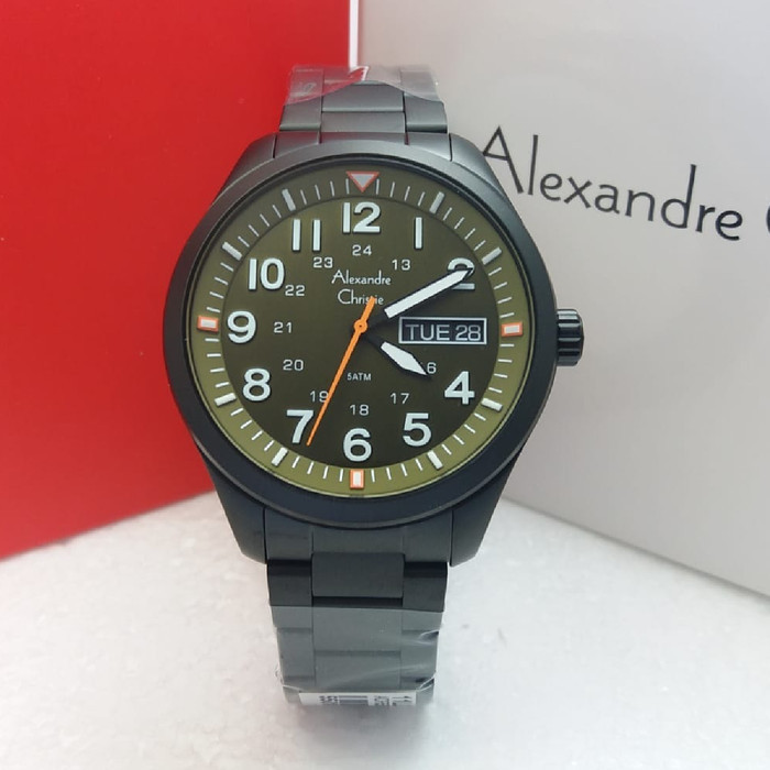 ✅Original Jam Tangan Pria Alexandre Christie Ac 6539 Original - Green Black Terbatas