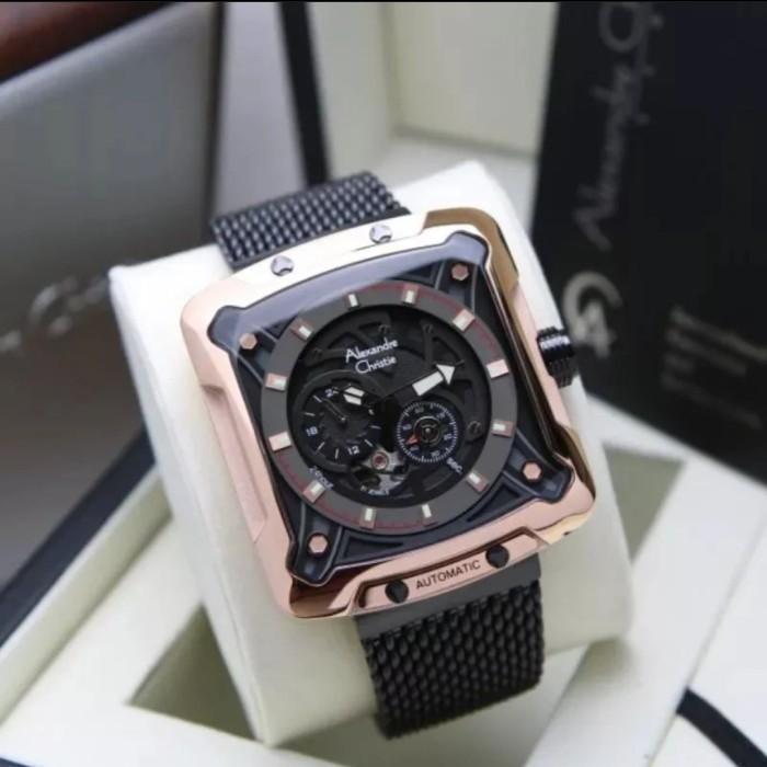 ✅Original Alexandre Christie Pria Ac3030 Ac 3030 Automatic Black Rosegold Berkualitas