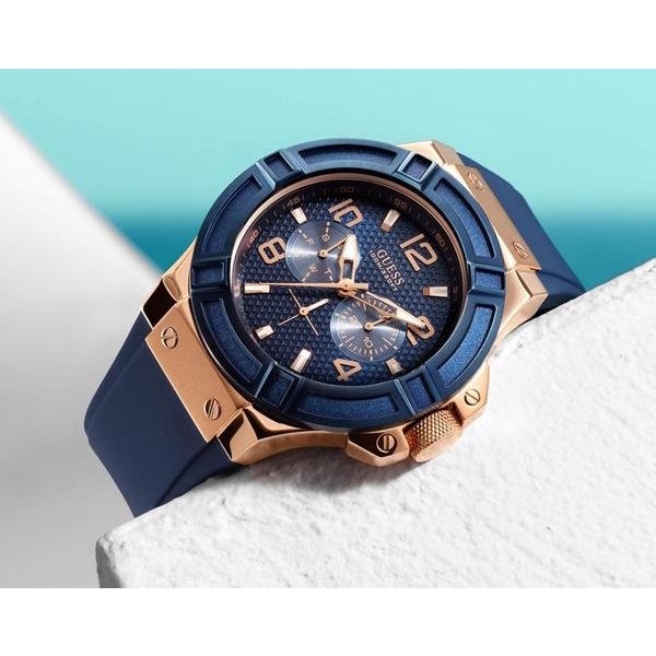 ✅Original Jam Tangan Guess Rigor Blue Rosegold Diskon