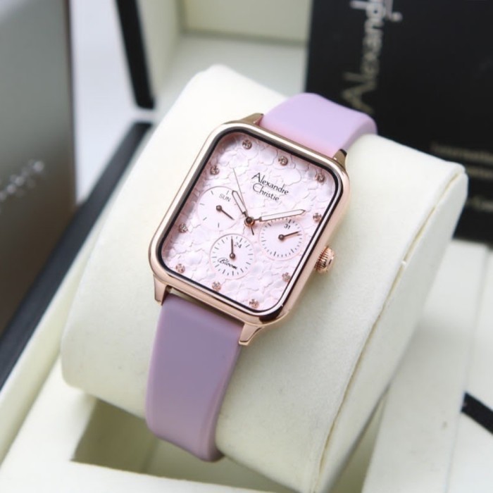 ✅Sale Jam Tangan Wanita Alexandre Christie Original Ac2A04 Purlpe Rosegold Berkualitas