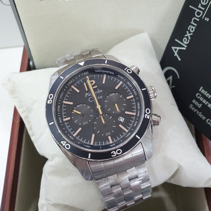 ✅Sale Jam Tangan Pria Alexandre Christie Ac6407Mc - Plat Hitam Terbaru