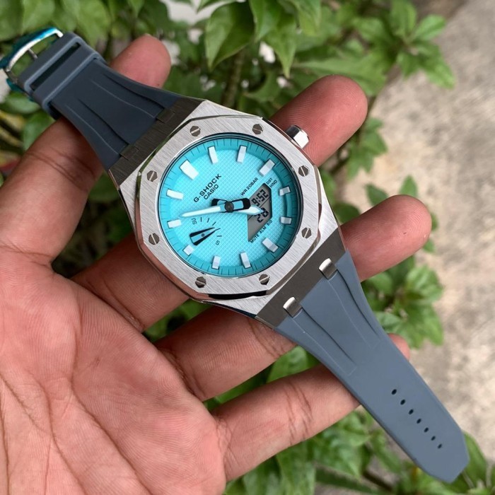 ✅Ori Casio G-Shock Ga-2100 Original Tiffany Silver Rubber Grey Gen4 Berkualitas
