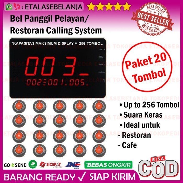 [New] Bel Meja Restoran 1 Display Dan 20 Call Button - Meeyi Y-G10-C X Y-V1 Limited