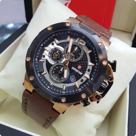 ✨New Expedition E6751 - 6751 - Jam Tangan Pria Original - Rosegold Brown Berkualitas