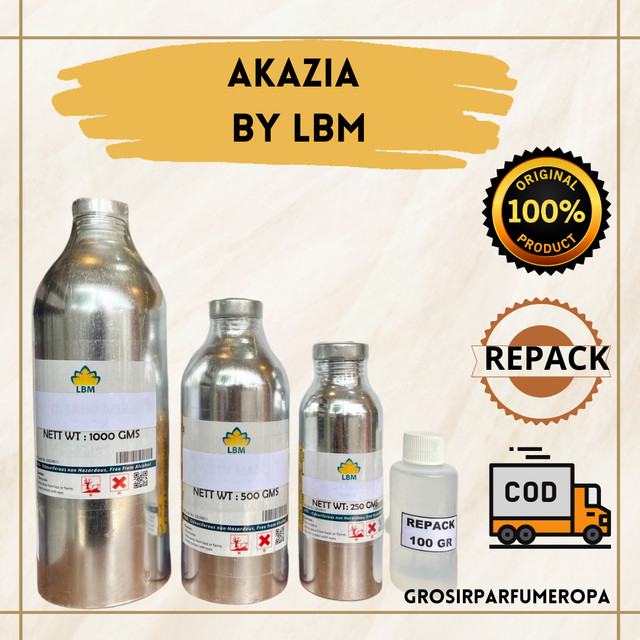 Bibit Parfum AKAZIA 100GR REPACK  BY LBM - MINYAK WANGI - REFILL PARFUM - GROSIR - ORIGINAL RESMI PA