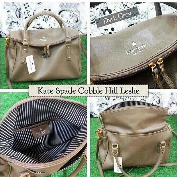 Tas Wanita Cewek Branded Hadiah Kado Unik Katespade Ks Cobble Capucino