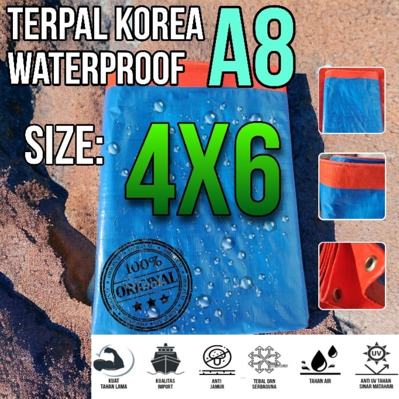 Terpal Korea A8 Ukuran 4x6 Waterproof Terpal Truck/Tenda Serbaguna Termurah