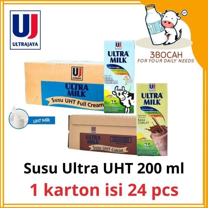

Susu Ultra Uht Full Cream / Coklat 200 Ml 1 Karton Ultra Jaya Milk Limited Edition