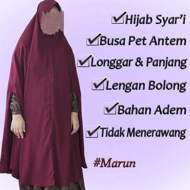 New Khimar Bergo Jumbo Panjang Syari Kerudung Instan Murah Hitam Panjang Pengiriman Cepat