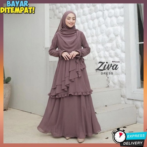 Dres Muslimah Kondangan Simple Simpel Ibu Baju Dreas Pesta Syari Games Aesthetic Import Remaja Cewek