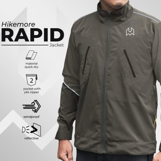 Jaket Riding Hikemore Rapid Windbreaker Pria Original Stok Terbatas
