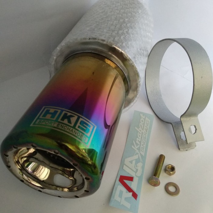 ✅New Ori Knalpot Racing Mobil /Muffler Hks Dronel Pendek Pelangi Limited