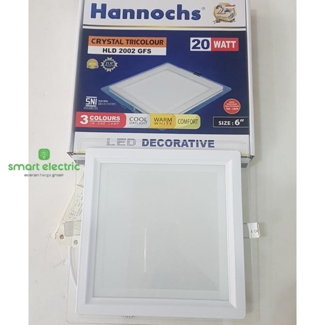 Hannochs Crystal 20 Watt HLD 2002 GFS Lampu Downlight LED Plafon Petak