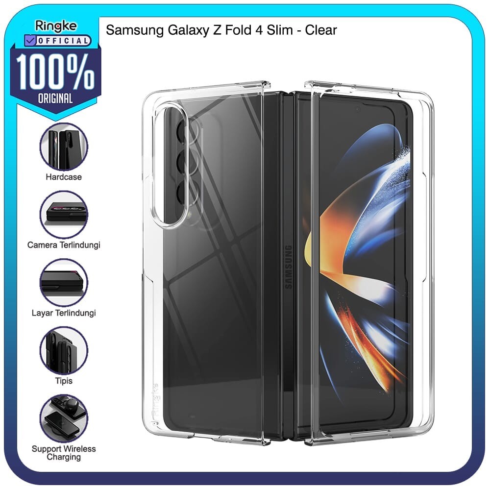 Ringke Galaxy Z Fold 4 Slim Clear Hardcase Anti Crack Tahan Banting