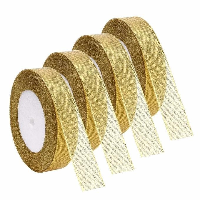 

DFG - Pita Emas 1 cm 2 cm Per Rol Harga Grosir Pita Parcel kado Gold Emas TERLARIS