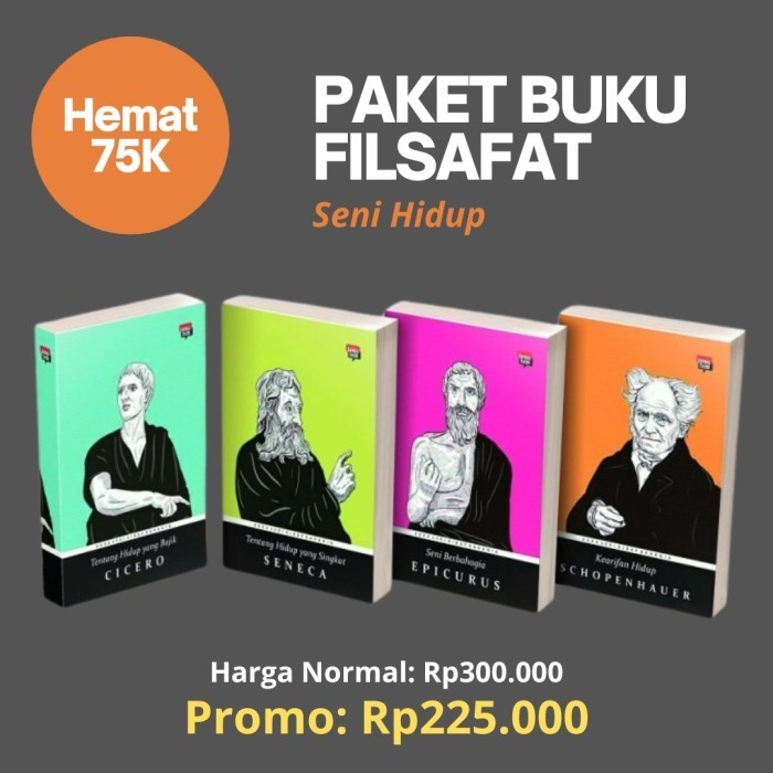 

[Baru] Paket Buku Filsafat Seni Hidup 4 Buku - Cicero Seneca Epicurus Sc Diskon