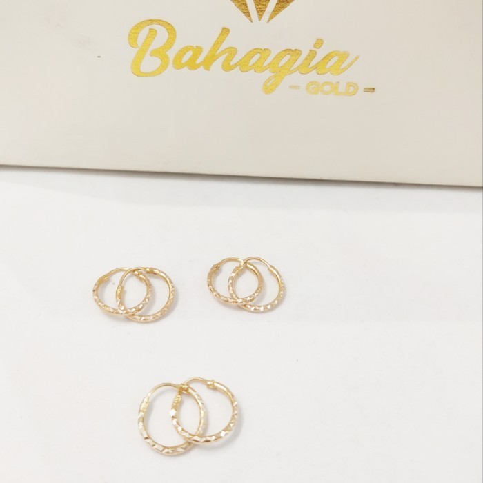 [COD] Anting Emas Kuning Kadar 700 Model Gipsi Kecil Diskon