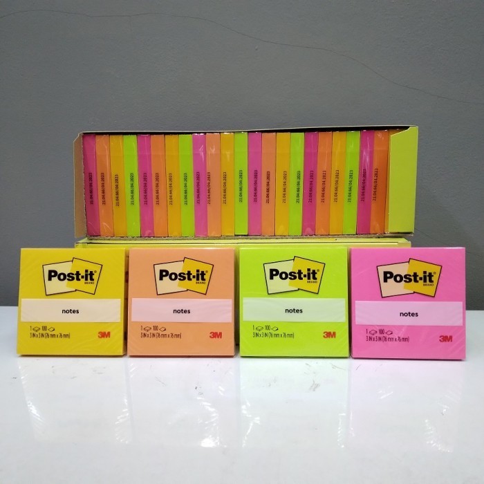 

[Baru] 3M Post It Super Sticky Notes 654-24Asst 1 Box Isi 24 Pad Berkualitas