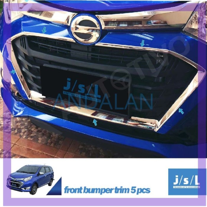 [Ori] Sigra Front Bumper Trim / List / Ring Bumper Depan Chrome Jsl 5 Pcs Terbatas