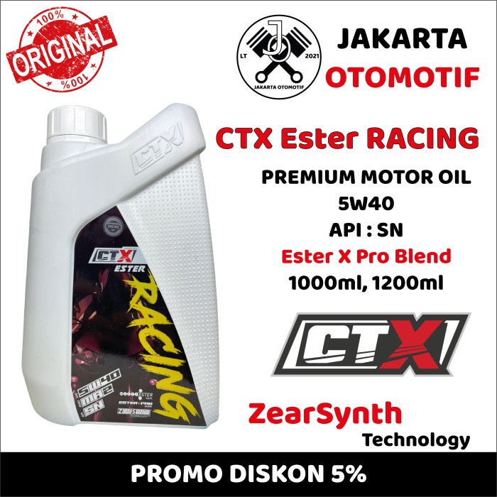 ✅COD Ctx Ester Racing 5W40 Api: Sn Ester X Pro Blend Ctx Zearsynth Terbaru