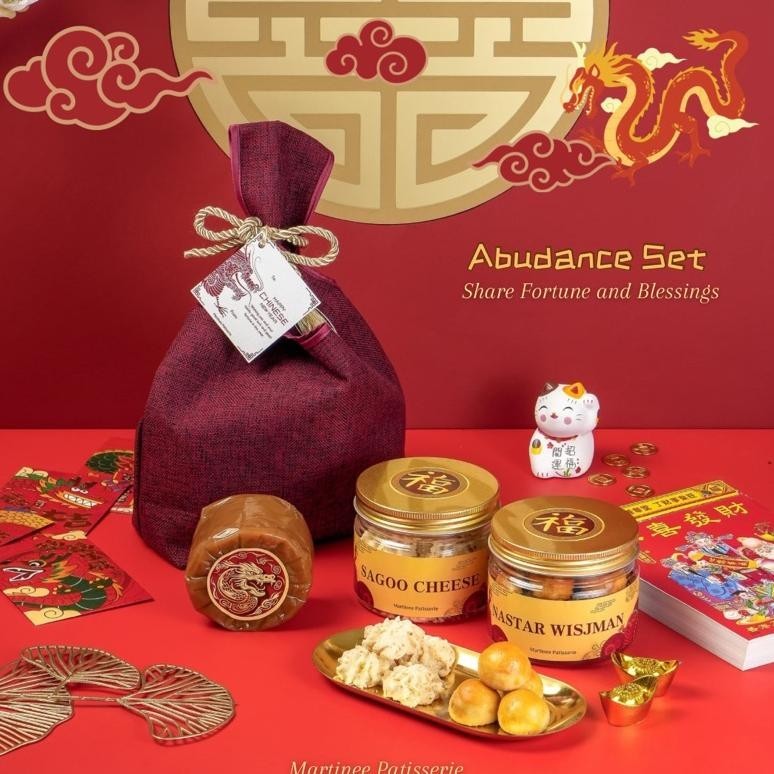 

TRE Abudance set free knot bag (Nastar Wijsman, Sagu Keju) gift sincia imlek chinese new year 2024 TERLARIS