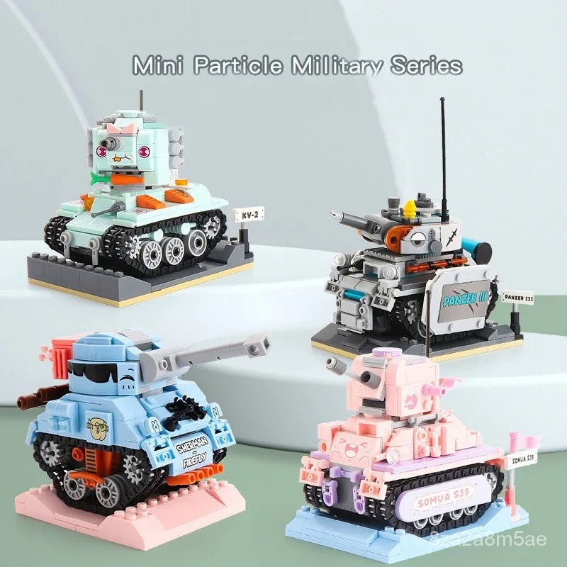 Dibangun Militer Mini Tank Blok Bangunan WW2 Militer Panzer III Tangki Shean Somua S35 Model Uni KV-