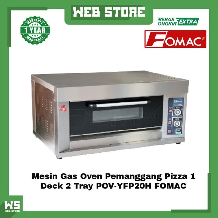 [Baru] Mesin Gas Oven Pemanggang Pizza Oven 1 Deck 2 Tray Pov-Yfp20H Fomac Terbatas