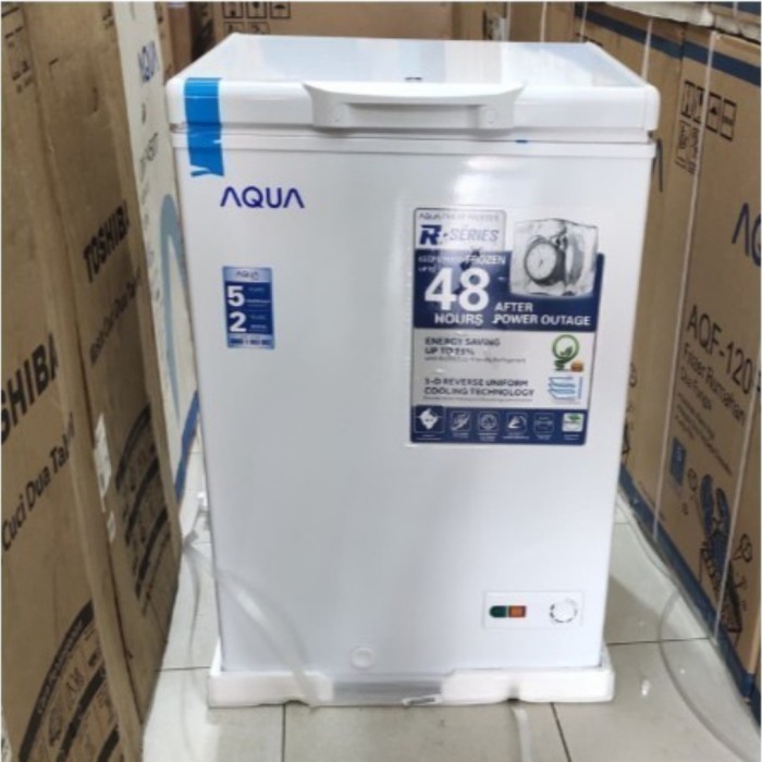 [Baru] Aqua Aqf 120 Fr Chest Freezer Box 100 Liter Terbatas