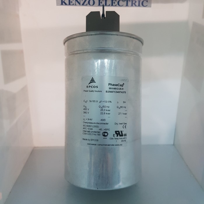 [New Ori] Kapasitor 25 Kvar 400V Phasecap Mkk400-D-25-01 Epcos Terbatas