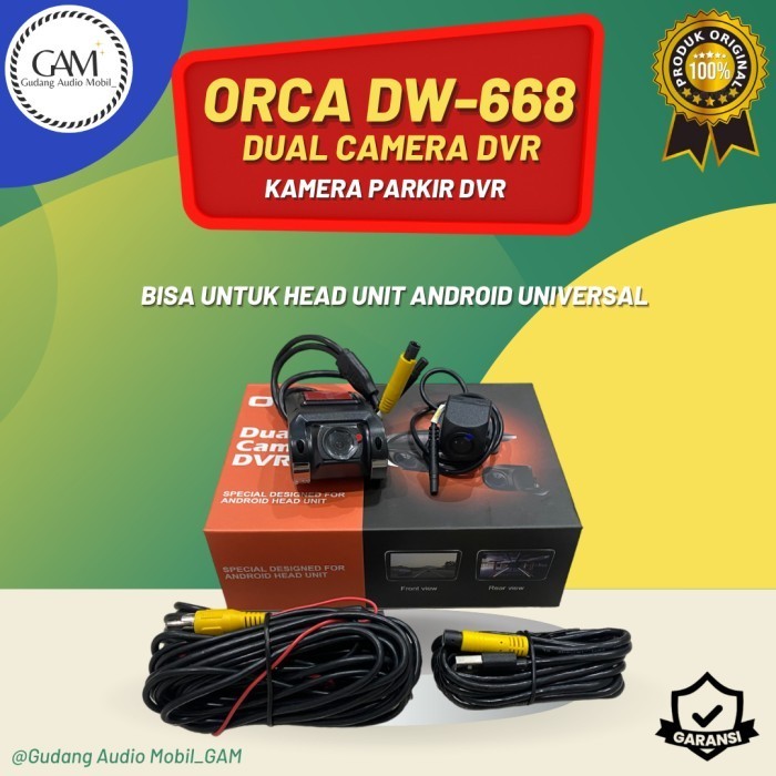 [Baru] Kamera Dvr Orca Depan Belakang Dw 668 / Camera Dvr Orca / Dvr Mobil Terbatas