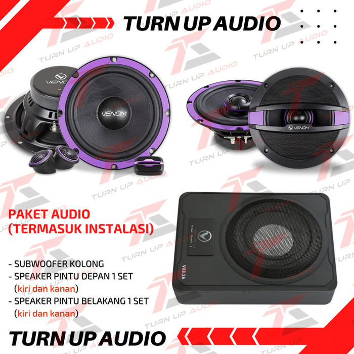 [Baru] Paket Audio Mobil Venom Subwoofer Kolong Speaker Pintu Venom Vertigo Terbaru