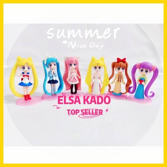 ACTION FIGURE SAILOR MOON SET 6 PAJANGAN MOBIL SAILORMOON HIASAN KUE