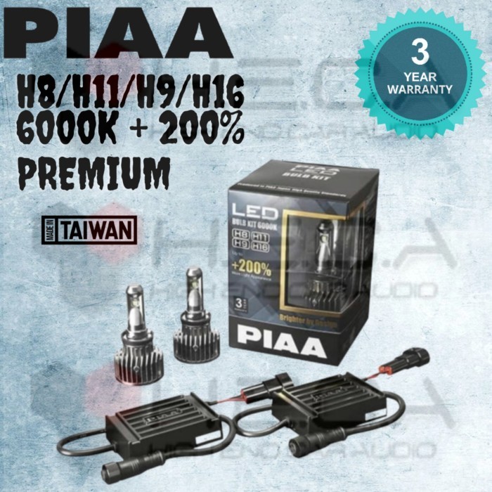 [New] Led Piaa Bulb Kit H8/H9/H11/H16 6000K 200 Lampu Head Lamp Mobil Limited