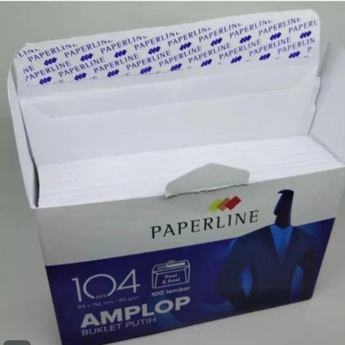 

Amplop Paperline 104 Putih Polos Isi 100 Lembar95 X 152 Mm..