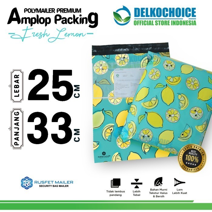 

Polymailer Motif Lemon 30X40 Amplop Plastik Packing Premium Pack