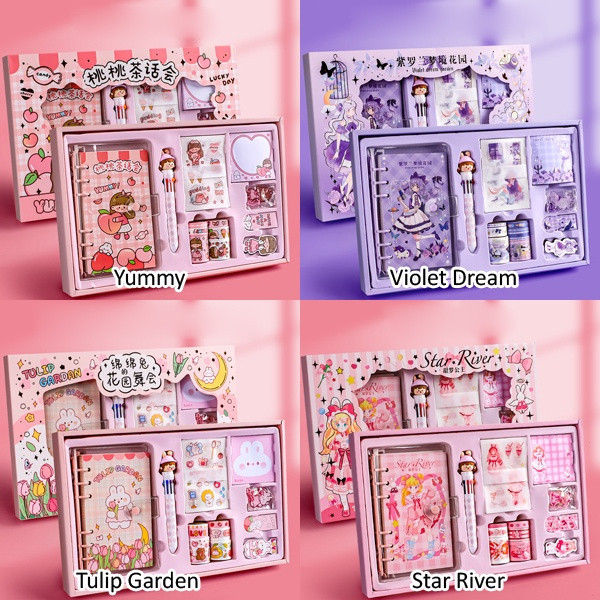 

Stiker Lucu 1 Set Box Tema Kartun Stiker Label untuk Buku Pegangan Diary Dekorasi DIY Stiker Spiral