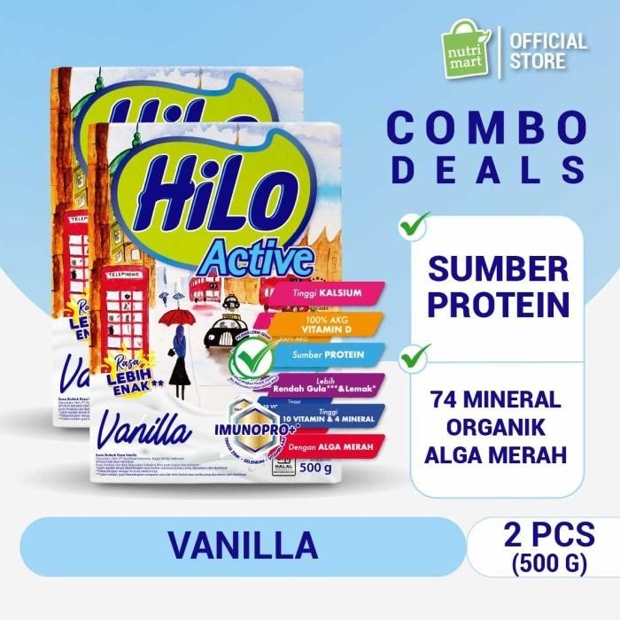 

TERBAIK TWIN PACK - HILO ACTIVE VANILLA 500 GRAM - SUSU TINGGI KALSIUM