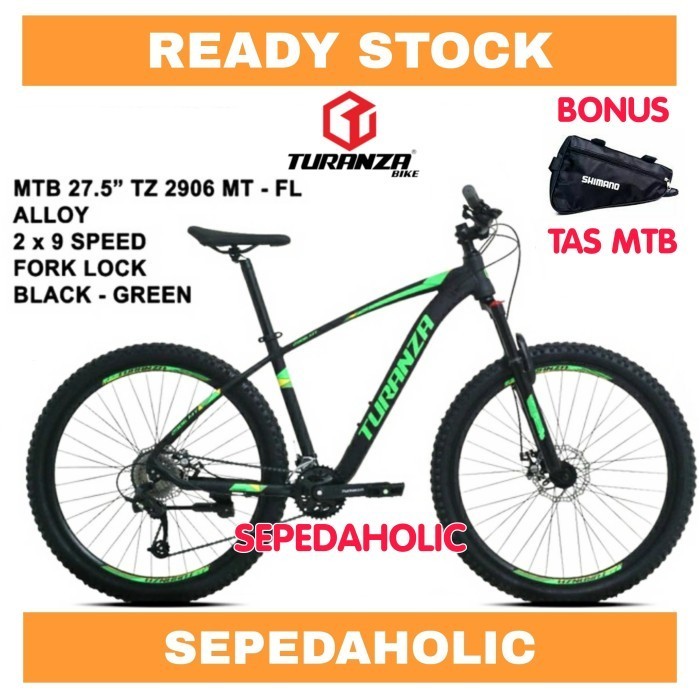 Terbaru Sepeda Gunung 27.5 Inch Mtb Turanza Tz 2906 Mt Fl Alloy 18 Speed Promo Terlaris
