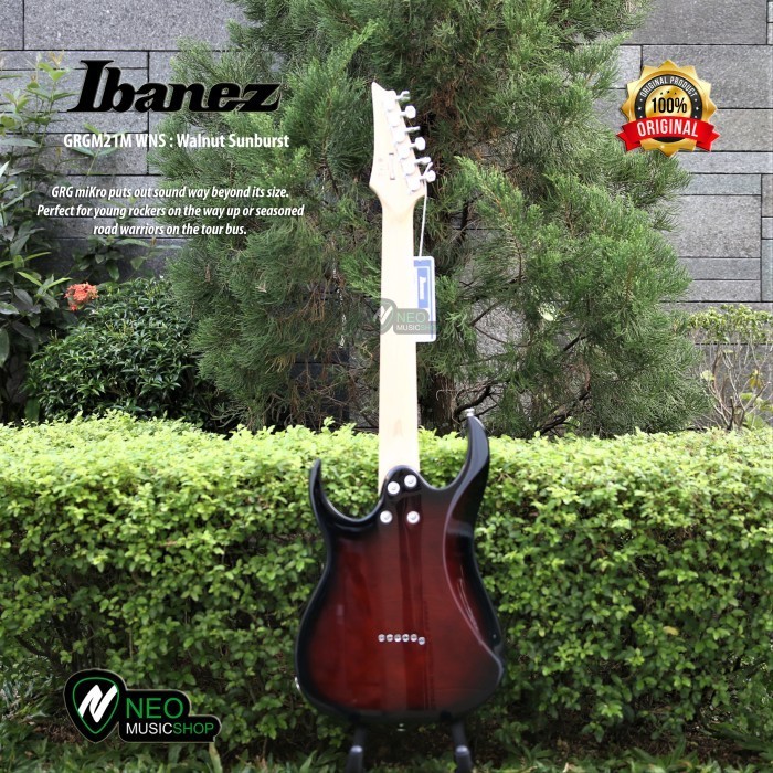 PROMO IBANEZ GRGM21M WNS 3/4 SIZE MIKRO ELECTRIC GUITAR - WALNUT SUNBURST #ORIGINAL