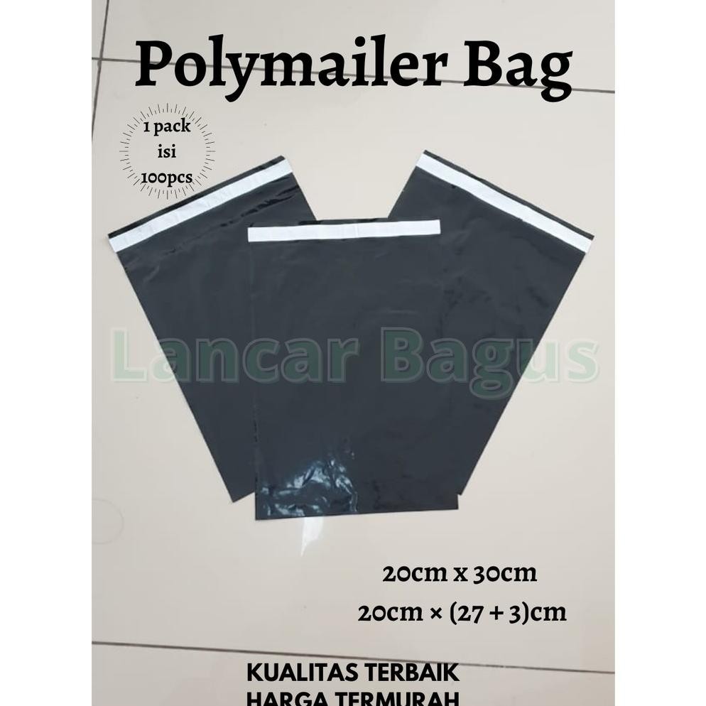 

TIO POLYMAILER HITAM GLOSSY 20x30 Plastik Amplop TERLARIS