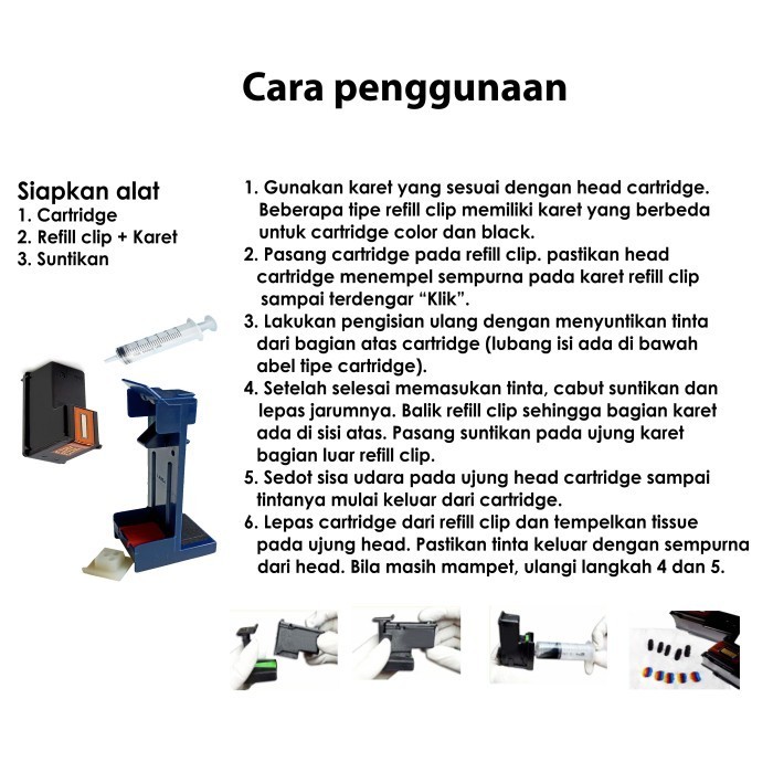 Refill Clip-Tool Kit-Klip Penyedot Tinta Cartridge Lexmark 12 13 15 17 Best