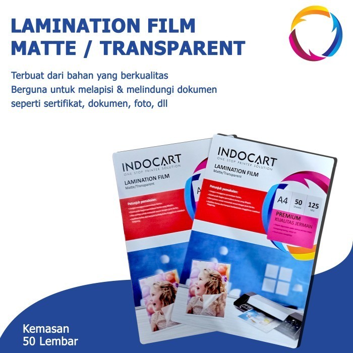 

Indocart Lamination Film Matte Transparent-216X330X125Mic-A4-50S Best