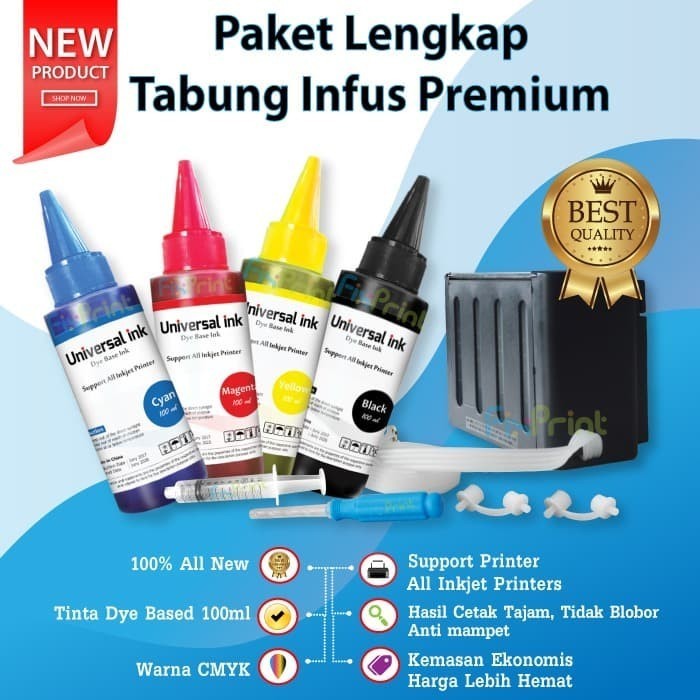 Paket Tabung Tinta 100Ml Infus Printer Canon Mg2570S Tr4570S Mp287 Best