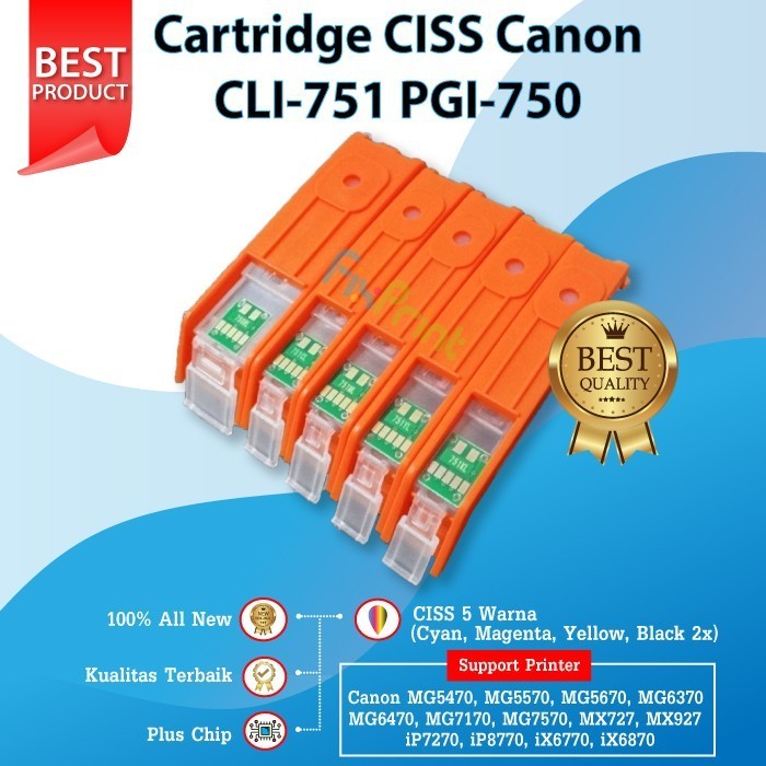 Refillable Mciss Canon Pgi750 Cli751 Canon Pixma Mg5470 / Mg6370 Best