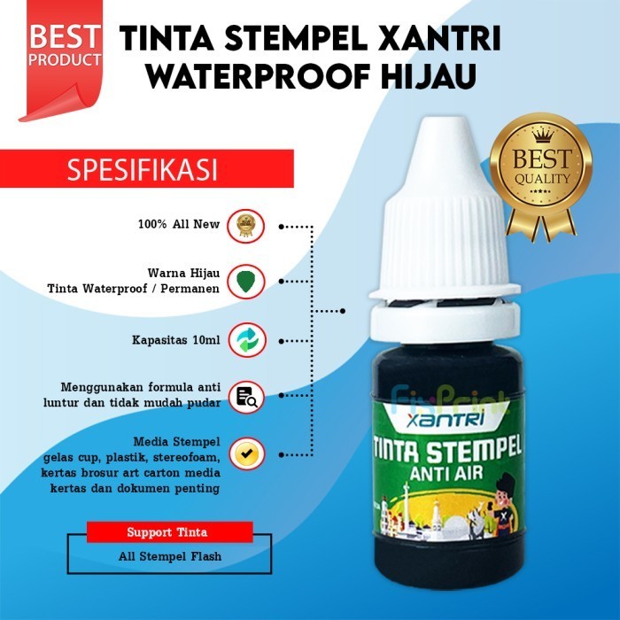 

Stamp Ink Xantri Tinta Refill Stempel 10MlBiru Hitam Merah Muda Hijau Best