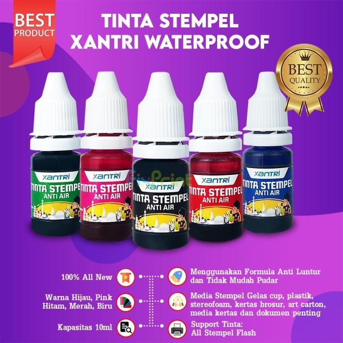 

Tinta Stampel Waterproof Permanen 10Ml Kayu Sterofoam Besi Plastik Best