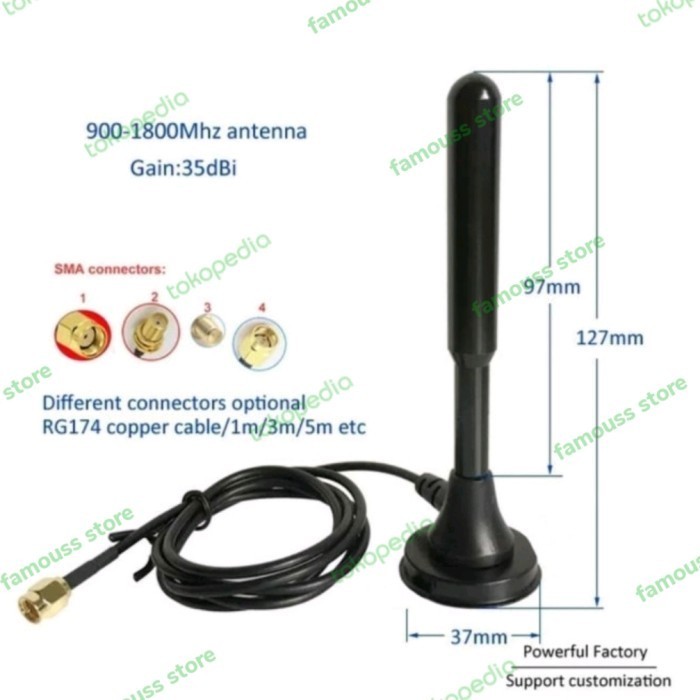 Antena Modem 4G Lte 3G Gsm 35Dbi Konektor Sma Male Best