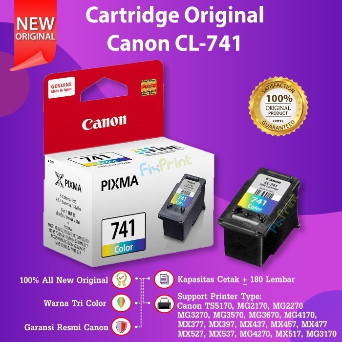 Cartridge Tinta Canon Cl741 Cl 741 Printer Mg4270 Mx377 Mx397 Mx437 Best