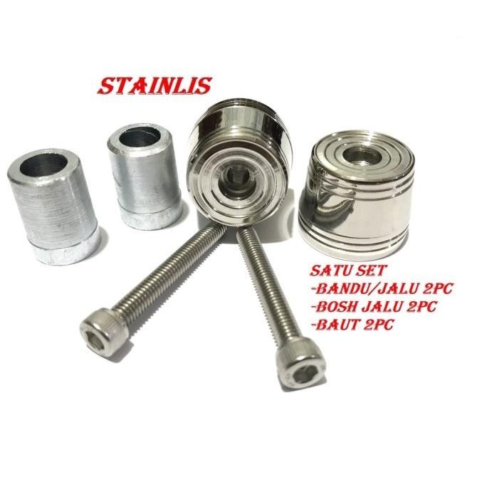 Jalu Stang Stainless Set Jalu+Baut+Bosh Model Sedang Baut-10 Universal